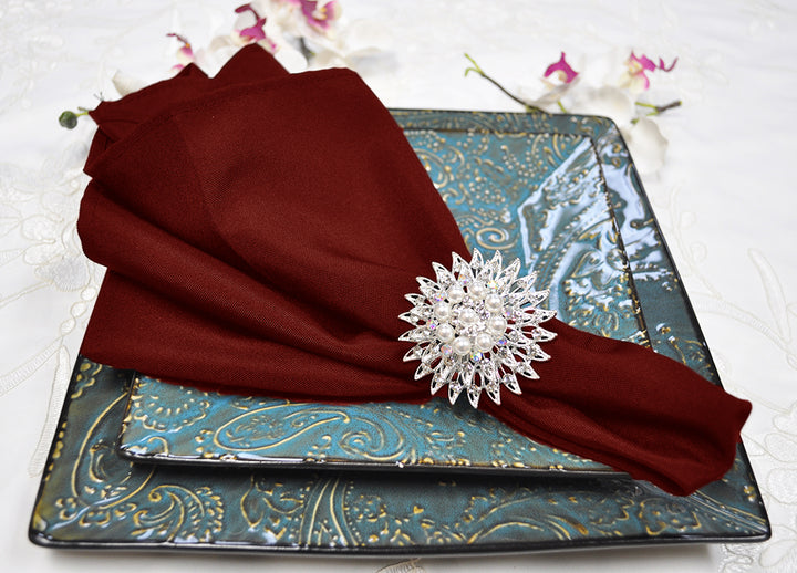 20"x20" Premium Polyester (240 GSM) Napkins - Burgundy  (10pcs/pk)