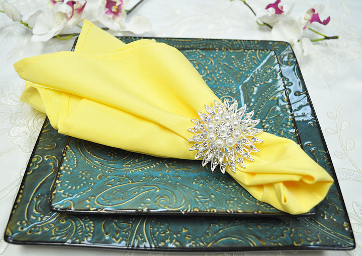 20"x20" Premium Polyester (240 GSM) Napkins - Canary Yellow (10pcs/pk)