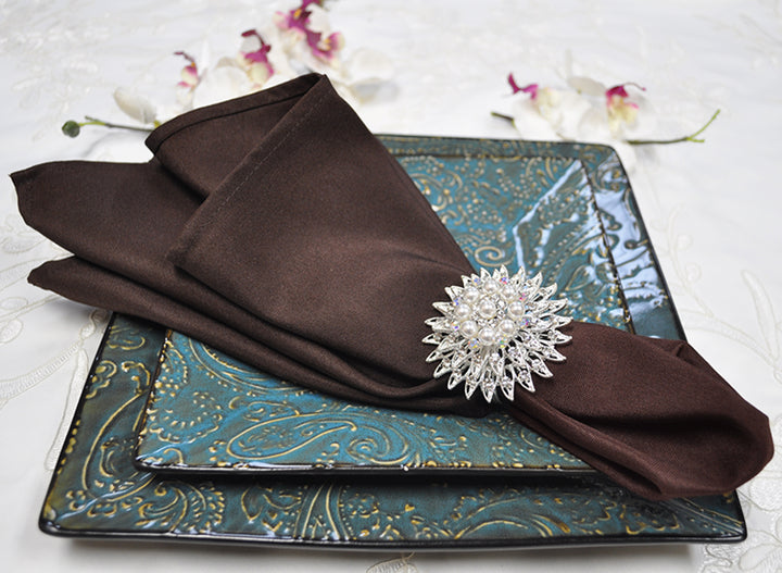 20"x20" Premium Polyester (240 GSM) Napkins - Chocolate (10pcs/pk)