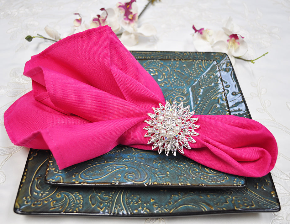 20"x20" Polyester (220 GSM) Napkins - Fuchsia (10pcs/pk)