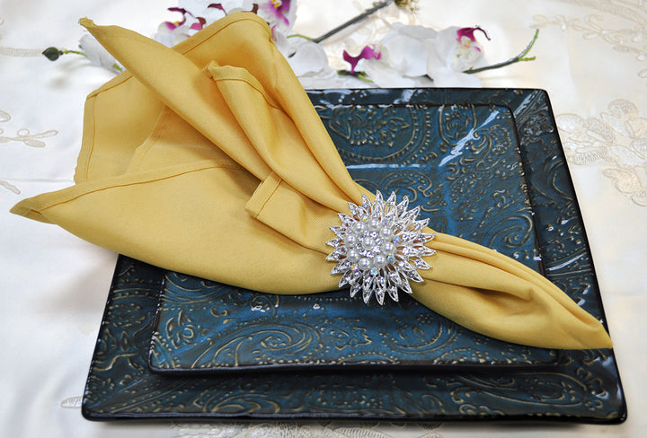 20"x20" Premium Polyester (240 GSM) Napkins - Gold (10pcs/pk)