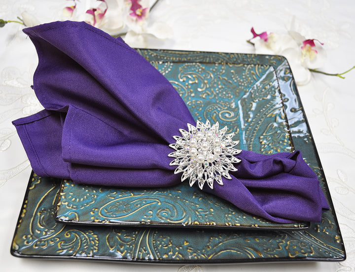 20"x20" Premium Polyester (240 GSM) Napkins - Regency Purple (10pcs/pk)