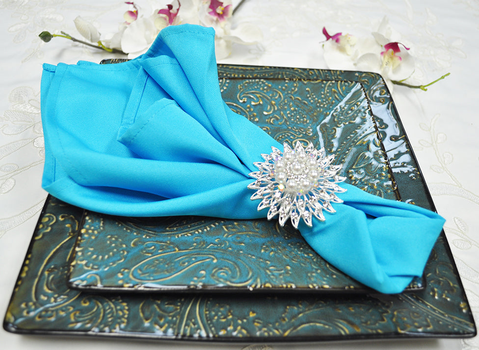 20"x20" Polyester (220 GSM) Napkins - Turquoise (10pcs/pk)