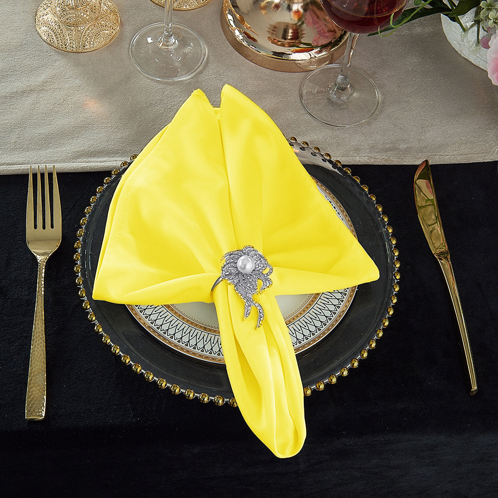 20"x20" Scuba (Wrinkle-Free) (220 GSM) Napkins - Canary Yellow (10pcs/pk)