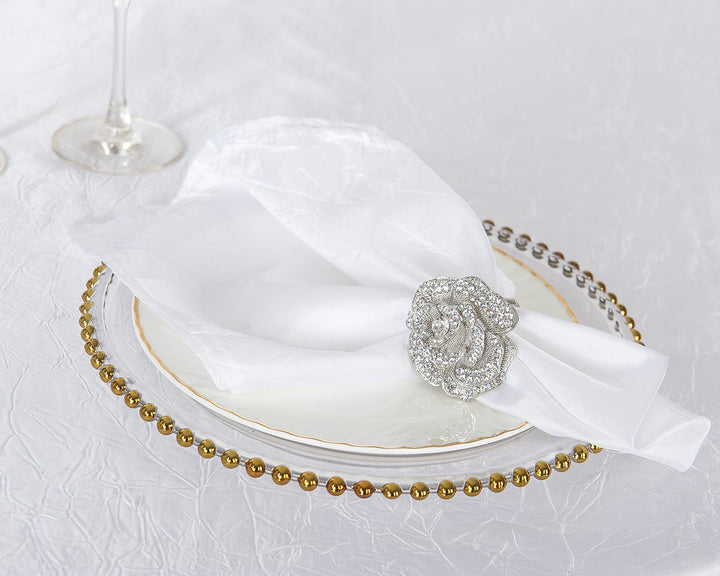 Serviettes en taffetas écrasé 20"x20" - Blanc (10pcs/pqt)