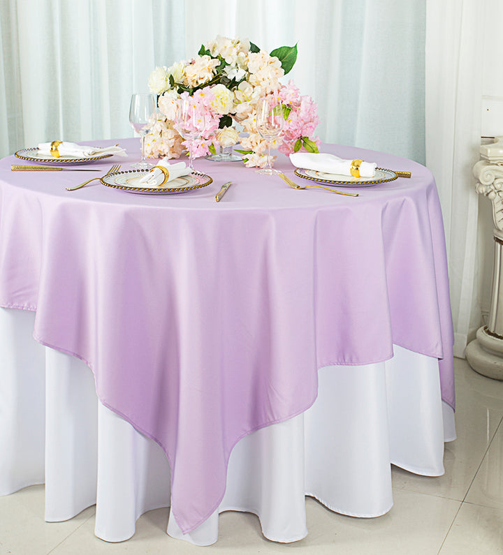 54"x54" Seamless Square Premium Polyester (240 GSM) Table Overlay Toppers - Lavender (1pc)