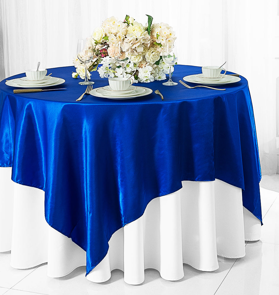 85"x85" Seamless Square Satin Table Overlay - Royal Blue (1pc)