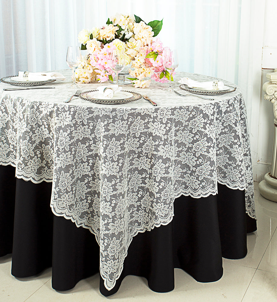 54"x54" Square Caspari Lace Tablecloth/Table Overlay - Ivory (1pc)