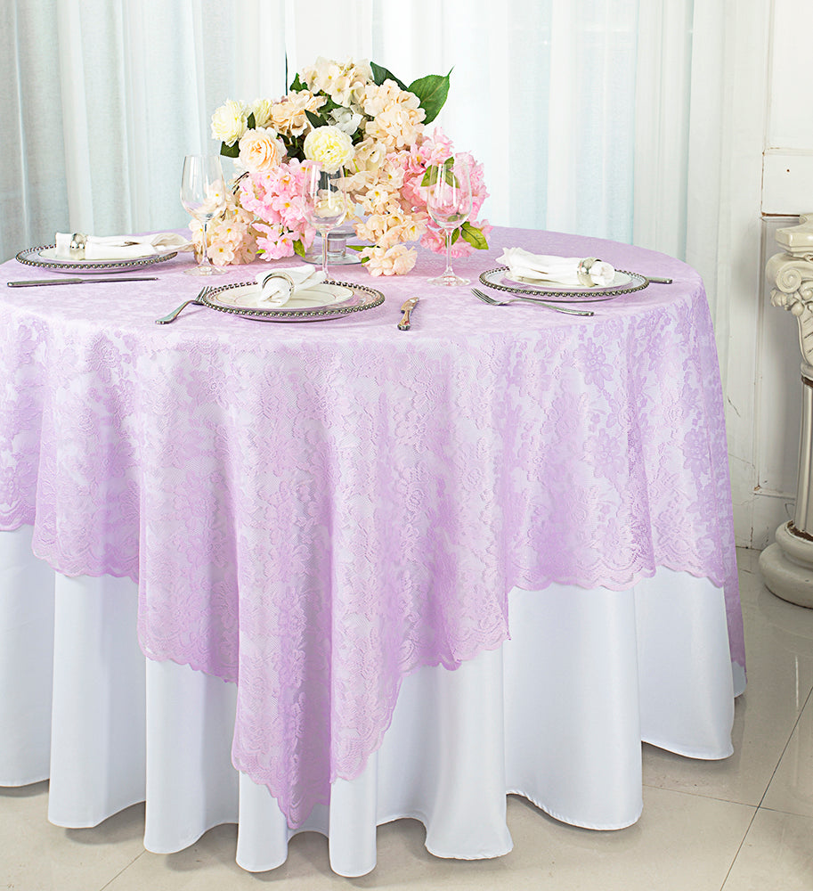 54"x54" Square Caspari Lace Tablecloth/Table Overlay - Lavender (1pc)