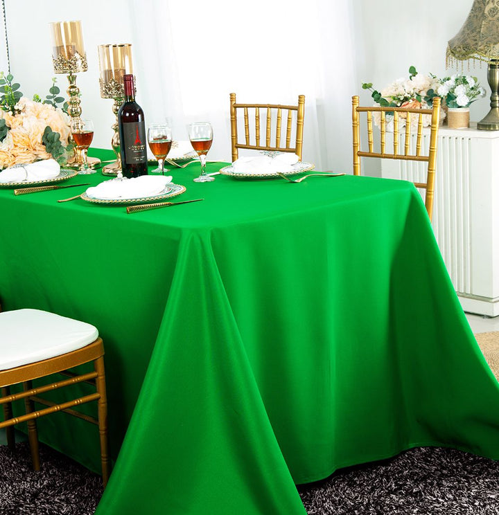 Nappes rectangulaires en polyester 90"x156" - Vert émeraude (1pc)