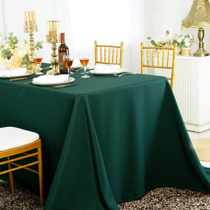 72"x120" Seamless Rectangular Premium Polyester (240 GSM) Tablecloth - Hunter Green/Holly Green (1pc)