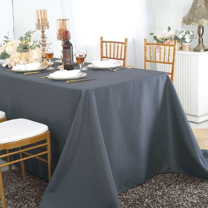 Nappes rectangulaires en polyester 54"x96" - Étain/Anthracite (1pc)