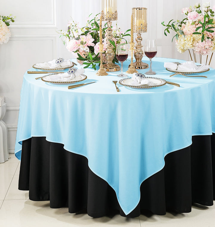 72"x72" Seamless Square Scuba (Wrinkle-Free) (220 GSM) Tablecloth /Table Overlay- Baby Blue (1pc)