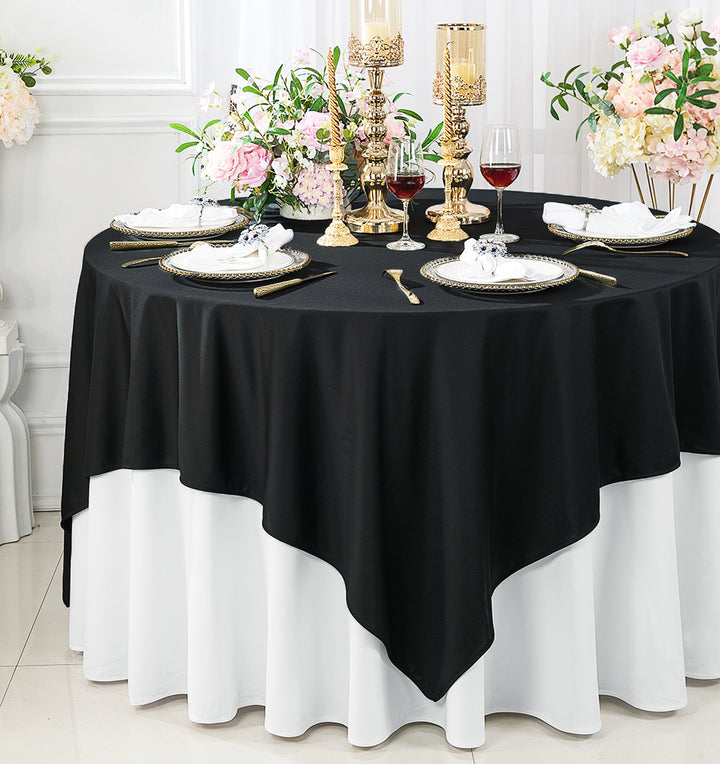 Nappe/superposition de table carrée sans couture (sans plis), 72 "x 72", noir (1 pièce)