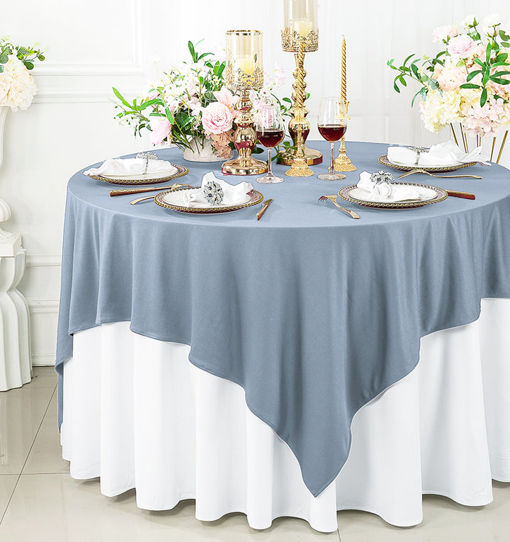 72"x72" Seamless Square Scuba (Wrinkle-Free) (220 GSM) Tablecloth /Table Overlay- Dusty Blue (1pc)