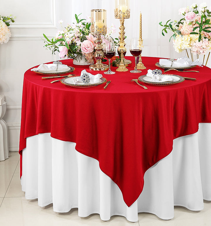 Nappe/superposition de table carrée sans couture (sans plis), 72 "x 72", rouge (1 pièce)