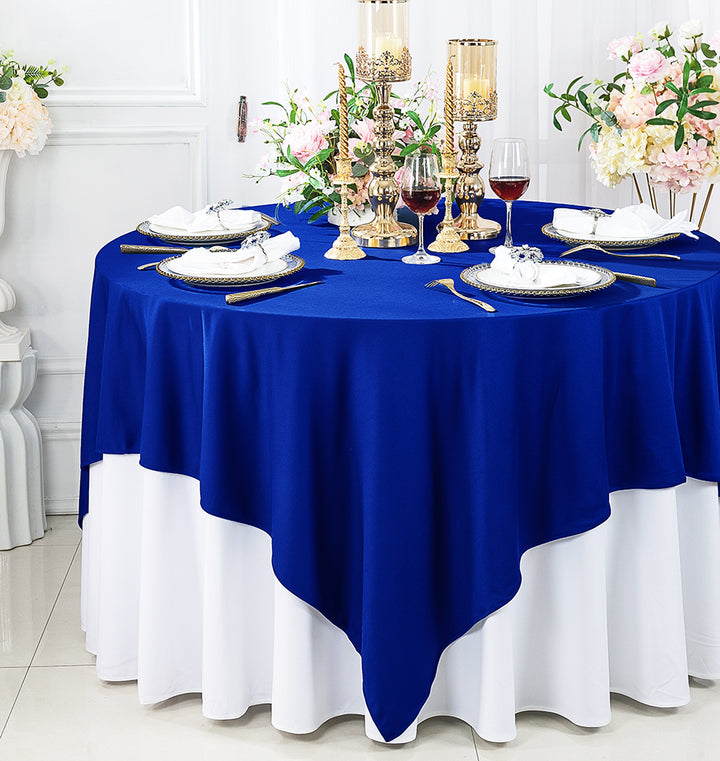 Nappe/superposition de table carrée sans couture (sans plis) de 72 "x 72" - bleu royal (1 pièce)