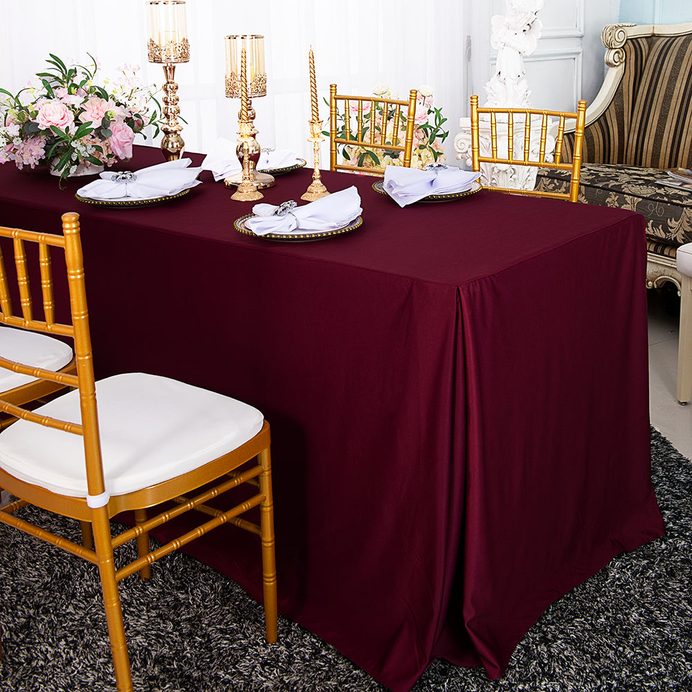 Housse de table ajustée rectangulaire de 6 pieds (sans plis) - Bourgogne (1 pièce)