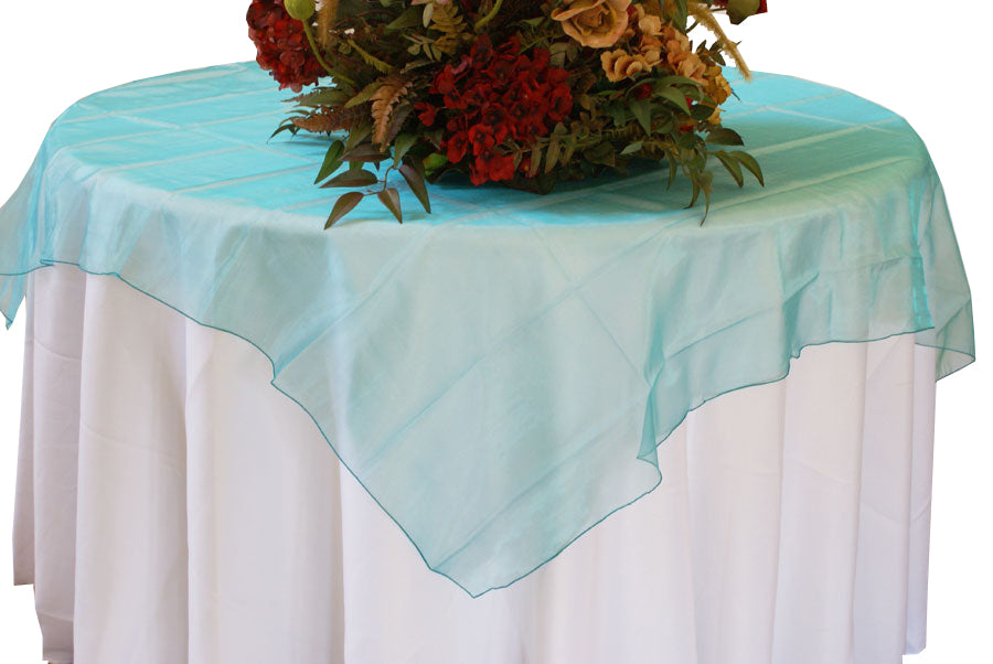 72"x72" Seamless Square Organza Table Overlay - Jade (1pc)