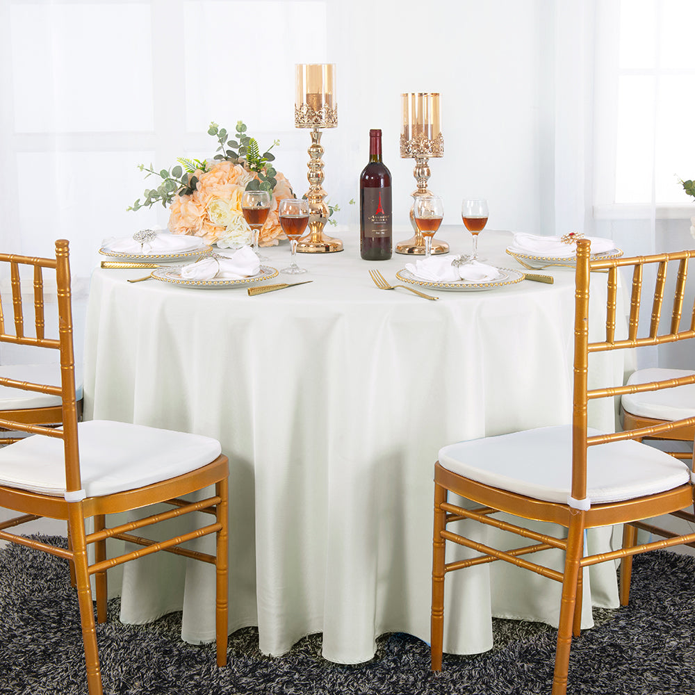 90 Inche Round Table 90 inch round polyester tablecloth Ivory , Table linens – Wedding ...