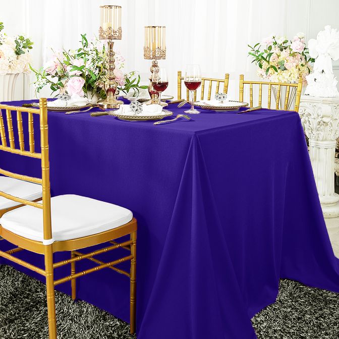 90"x156" Seamless Rectangular Scuba (Wrinkle-Free) (240 GSM) Tablecloth - Regency Purple (1pc)