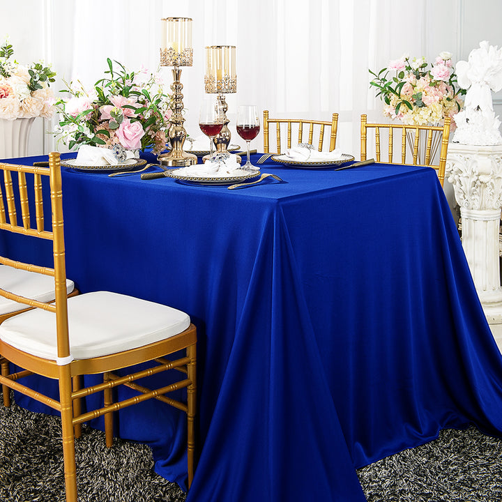 60"x120" Seamless Rectangular Scuba (Wrinkle-Free) (220 GSM) Tablecloth - Royal Blue (1pc)