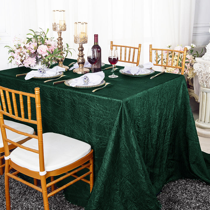 Nappe rectangulaire en taffetas écrasé sans couture, 90 "x 156", vert chasseur/vert houx (1 pièce)
