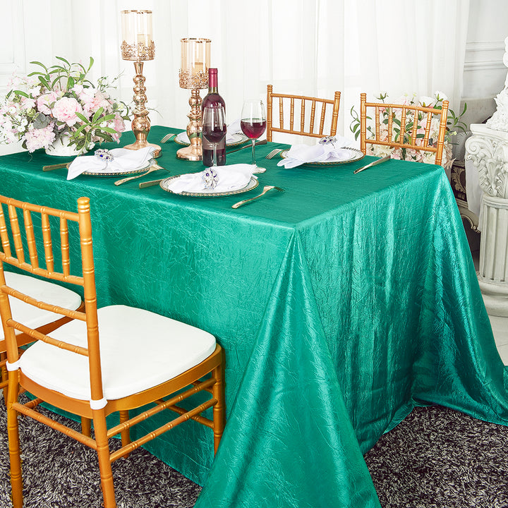 Mantel rectangular de tafetán triturado sin costuras de 90 "x 156" - Jade (1 pieza)