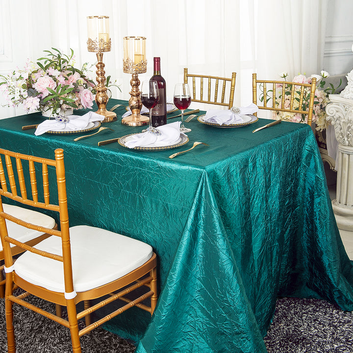 90"x156" Seamless Rectangular Crushed Taffeta Tablecloth - Oasis (1pc)