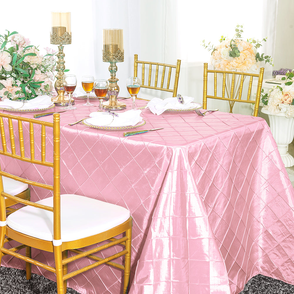Pintuck Rectangular Pink Rectangle Banquet Pintuck Tablecloths – Wedding Linens Inc.