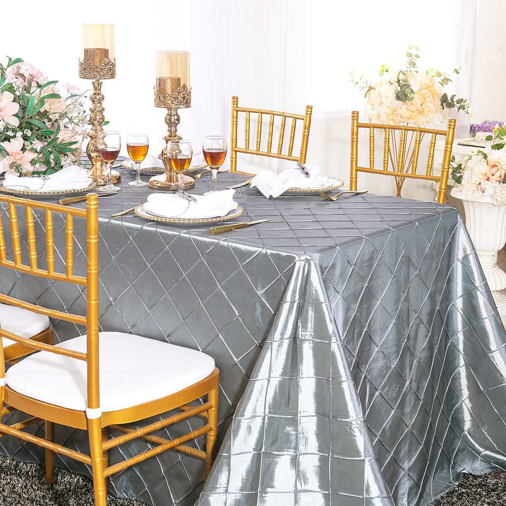 Pintuck Rectangular Silver Rectangle Banquet Pintuck Tablecloths – Wedding Linens Inc.