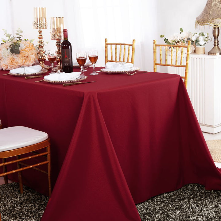 90"x132" Seamless Rectangular Premium Polyester (240 GSM) Tablecloth - Apple Red (1pc)