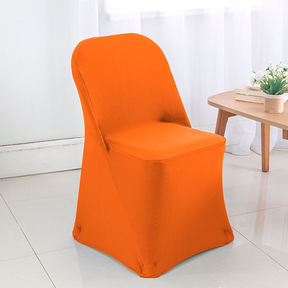 Folding Spandex (220 GSM) Chair Cover - Orange (1pc)