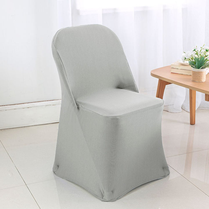 Cubierta de silla plegable de spandex (220 gsm) - plata (1 pieza)