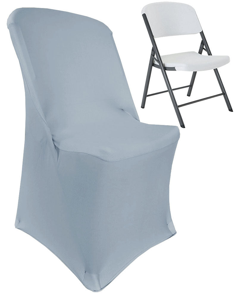 Dusty Blue Lifetime Folding Spandex Chair Covers, Stretch Lycra ...