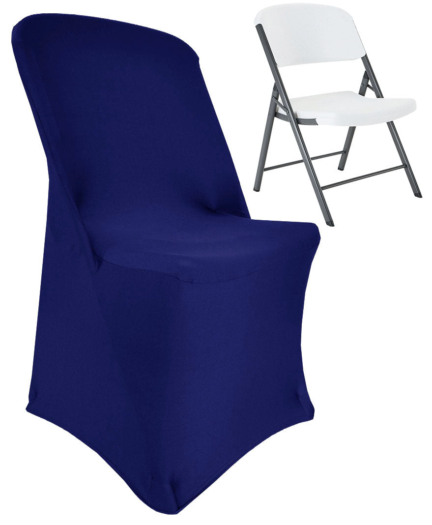 Premium Spandex (220 GSM) Lifetime Folding Chair Cover - Navy Blue (1pc)