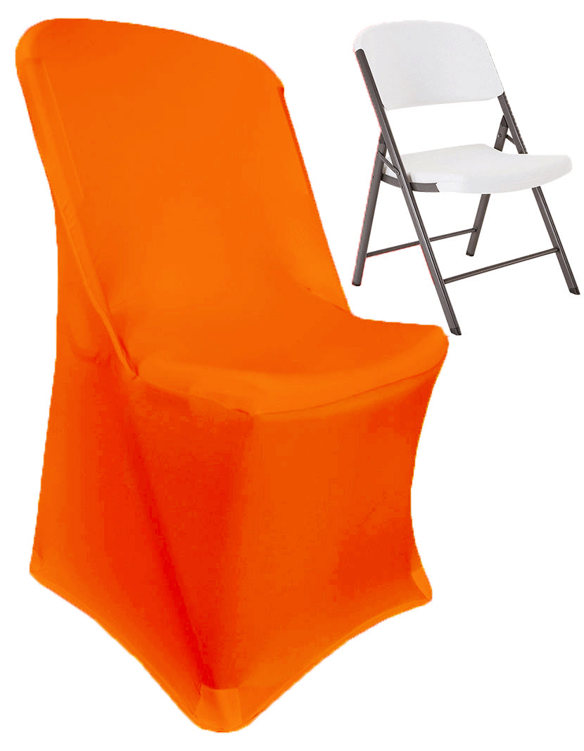 Housse de chaise pliante à vie en élasthanne de qualité supérieure - Orange (1 pièce)