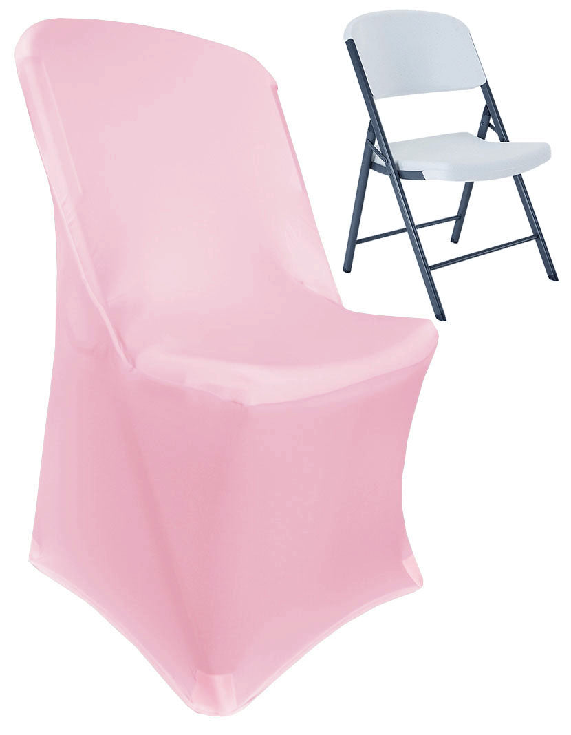 Funda para silla plegable de por vida de spandex premium (220 g/m²) - rosa (1 unidad)