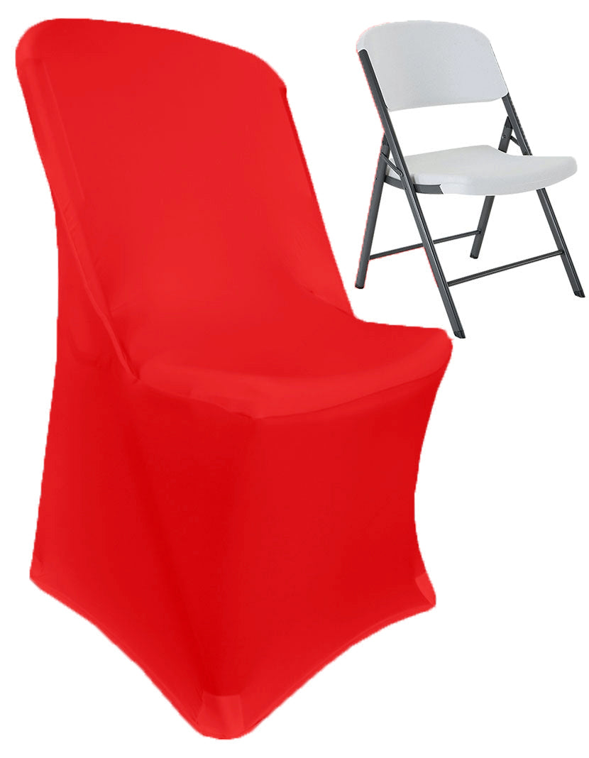 Housse de chaise pliante à vie en élasthanne de qualité supérieure - Rouge (1 pièce)