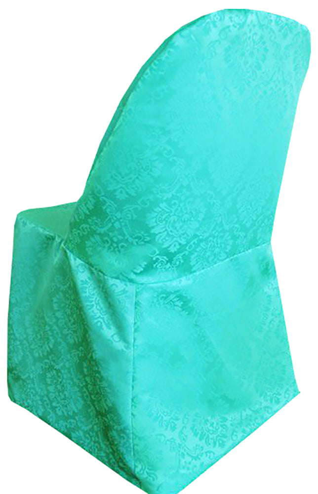 Marquis Damask Jacquard Polyester (240 GSM) Folding Chair Cover - Tiff Blue/Aqua Blue (1pc)