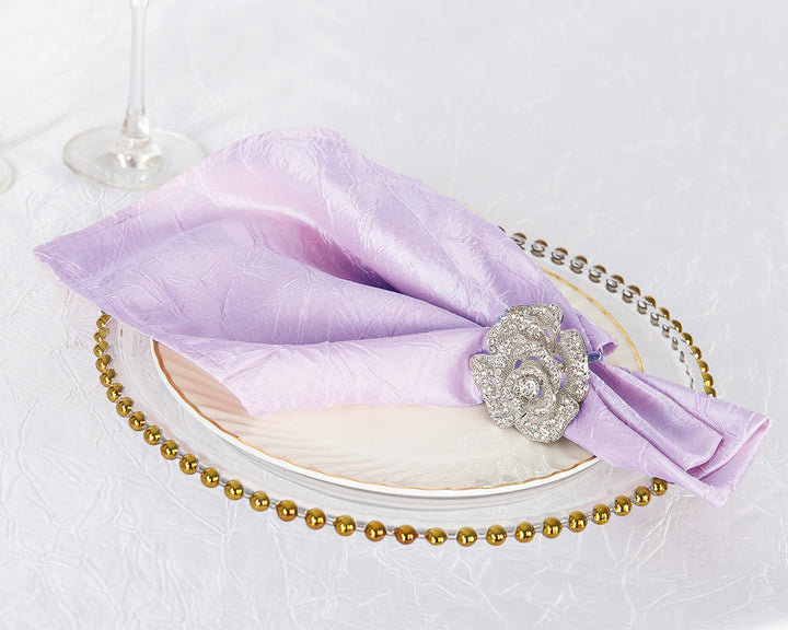 20"x20" Crushed Taffeta Napkins - Lavender (10pcs/pk)