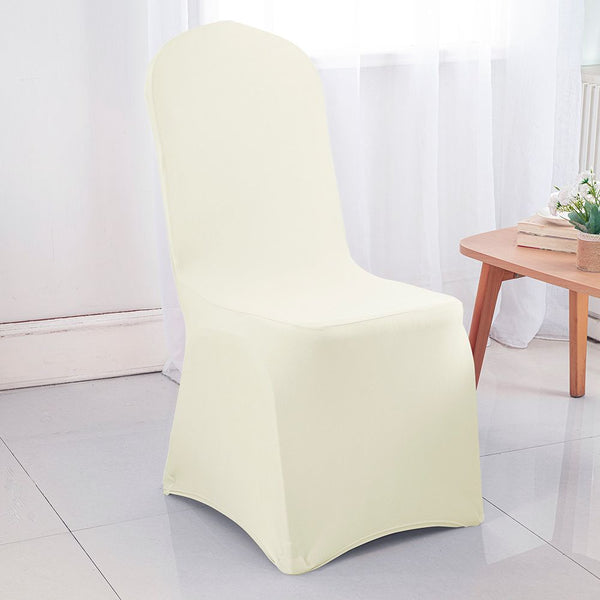 Ivory Polyester Banquet Chair Cover | Wholesale Box of 50 for 129.99 | Chair Cover for Wedding, outlet Event, Ballroom |Non Stretch Solid Polyester