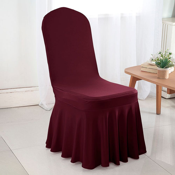 Cubierta de silla de falda de banquete de spandex (220 GSM) - Borgoña (1 pieza)
