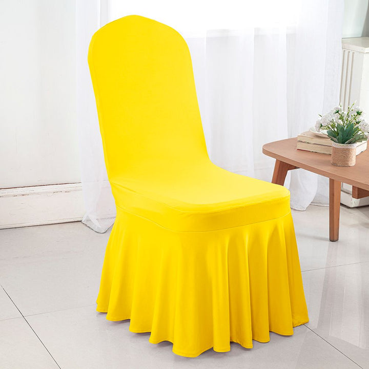 Premium Spandex (220 GSM) Banquet Skirt Chair Cover - Canary Yellow (1pc)