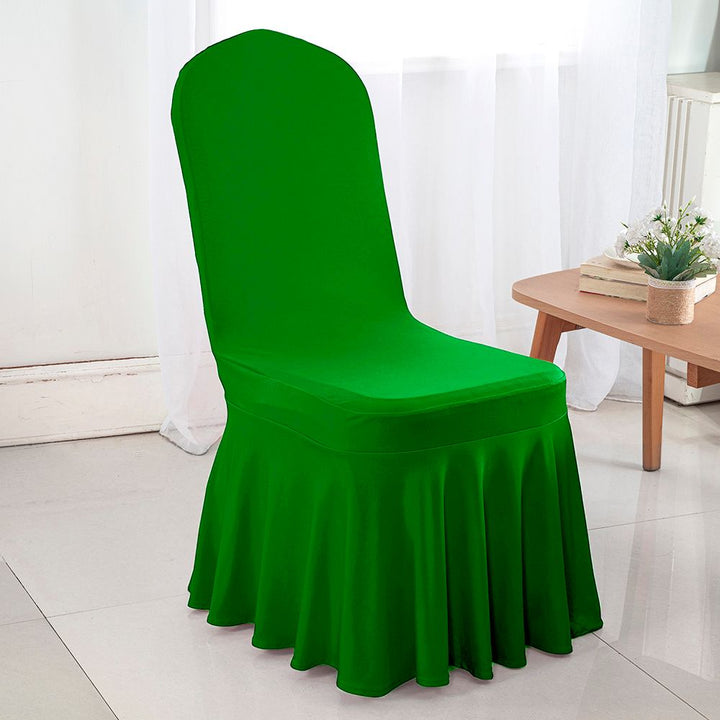 Housse de chaise jupe de banquet en élasthanne - vert émeraude (1 pièce)