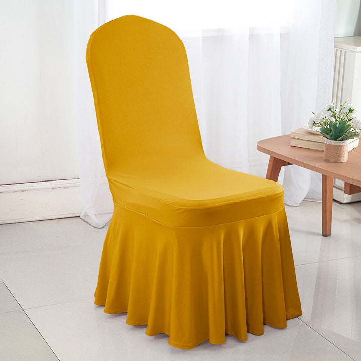 Premium Spandex (220 GSM) Banquet Skirt Chair Cover  - Gold (1pc)