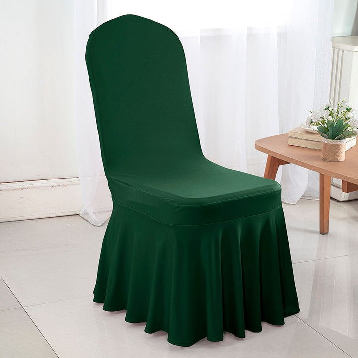 Housse de chaise jupe de banquet en spandex - Vert chasseur/vert houx (1 pièce)