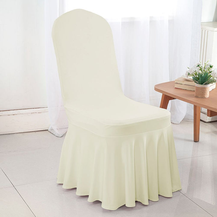 Premium Spandex (220 GSM) Banquet Skirt Chair Cover - Ivory (1pc)