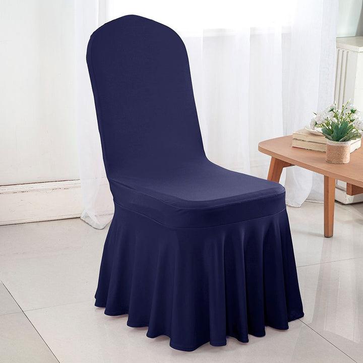 Premium Spandex (220 GSM) Banquet Skirt Chair Cover - Navy Blue (1pc)
