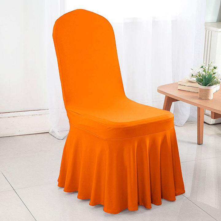 Cubierta de silla de falda de banquete de spandex (220 gsm) - naranja (1 pieza)
